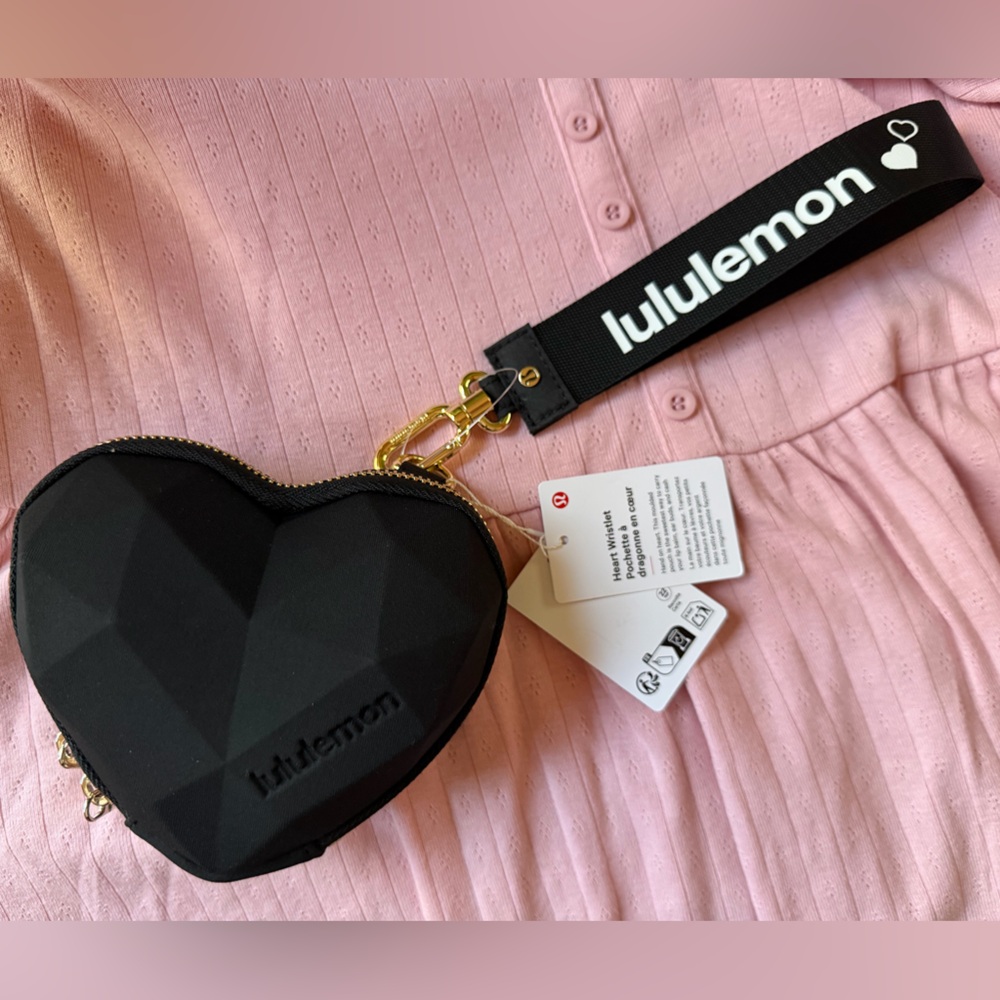 lululemon athletica Black Heart-Shaped Wristlet